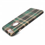 Wholesale iPhone 8 Plus / 7 Plus Checkered Plaid Fabric Armor PU Leather Case (Black)